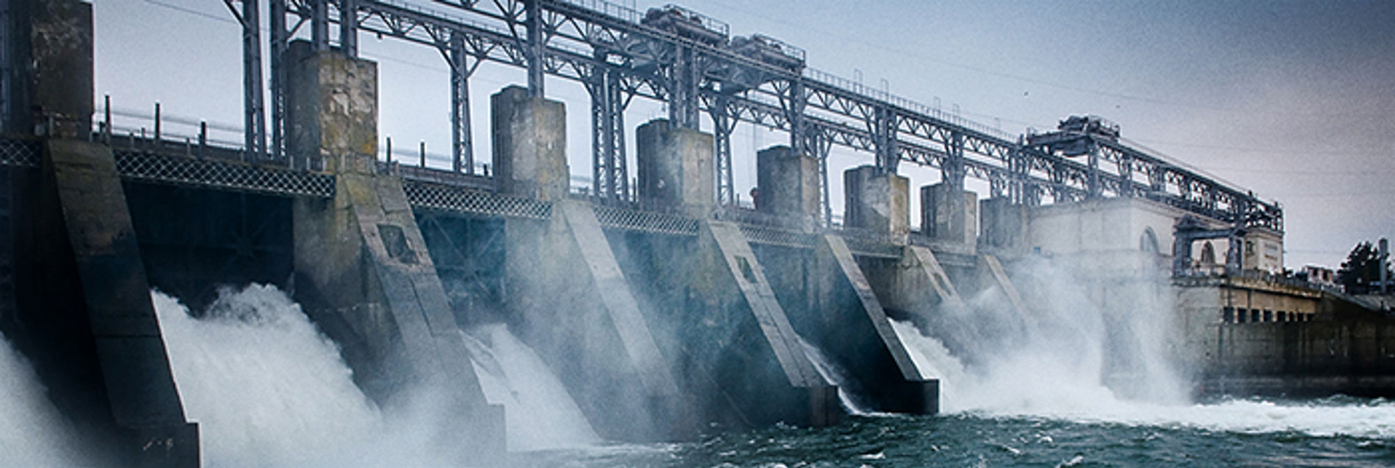 Hydro Dam With Flowing Water Web